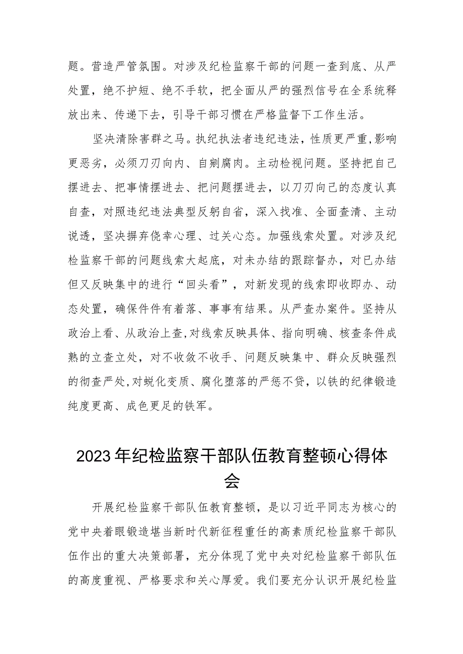 关于2023纪检监察干部队伍教育整顿的心得体会两篇.docx_第3页