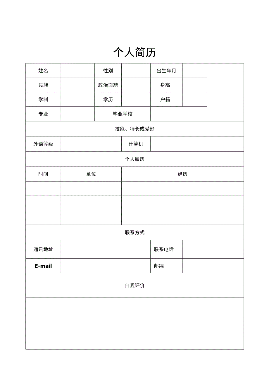 个人简历模板7.docx_第1页