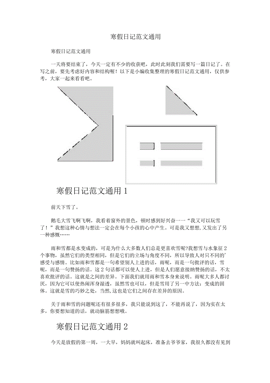 寒假日记范文通用.docx_第1页