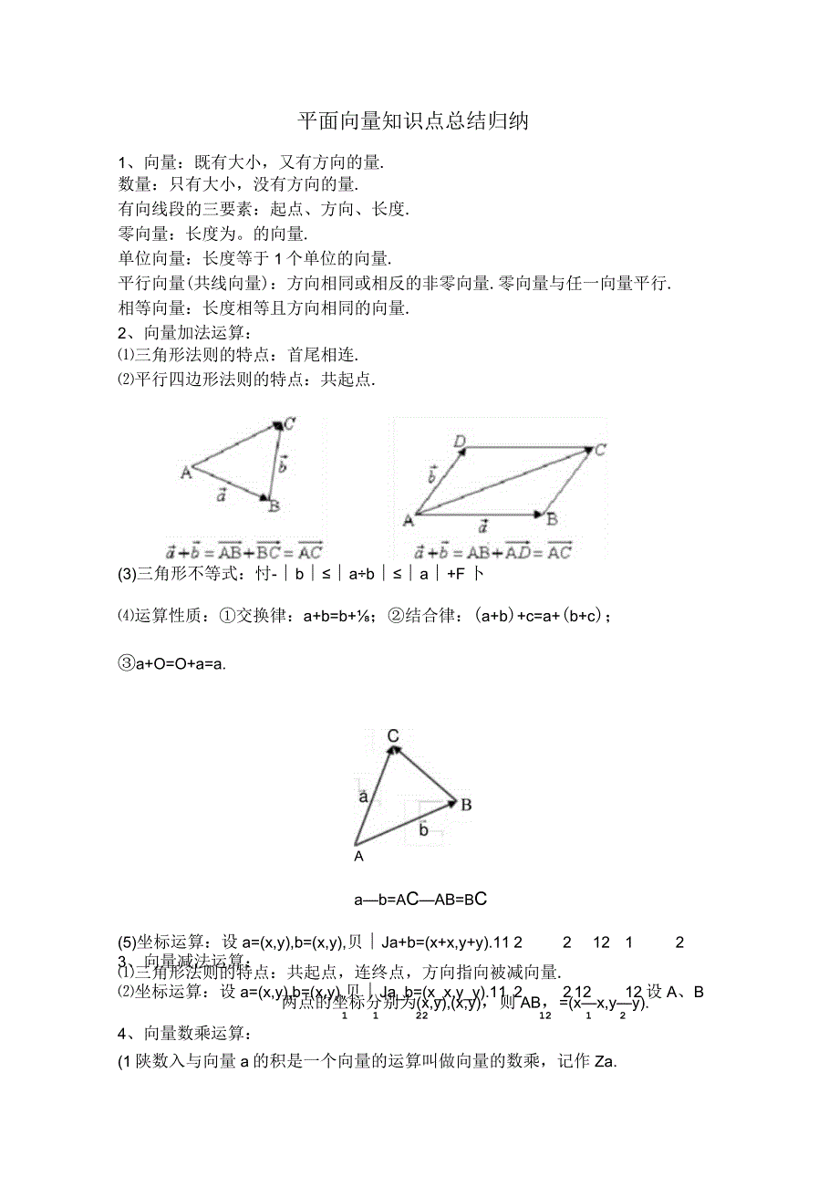 平面向量知识点总结归纳.docx_第1页