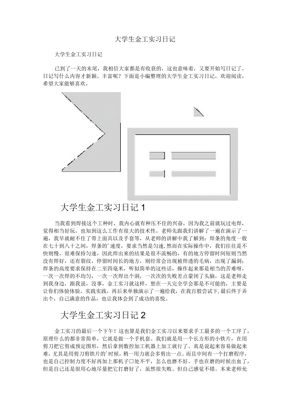 大学生金工实习日记.docx_第1页