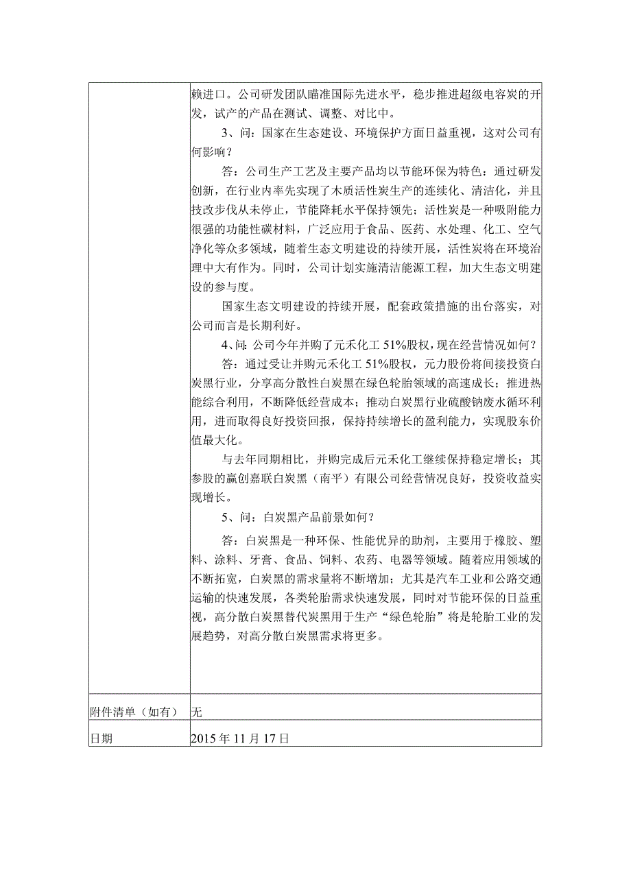 证券代码374证券简称元力股份福建元力股份有限公司投资者关系活动记录表.docx_第2页