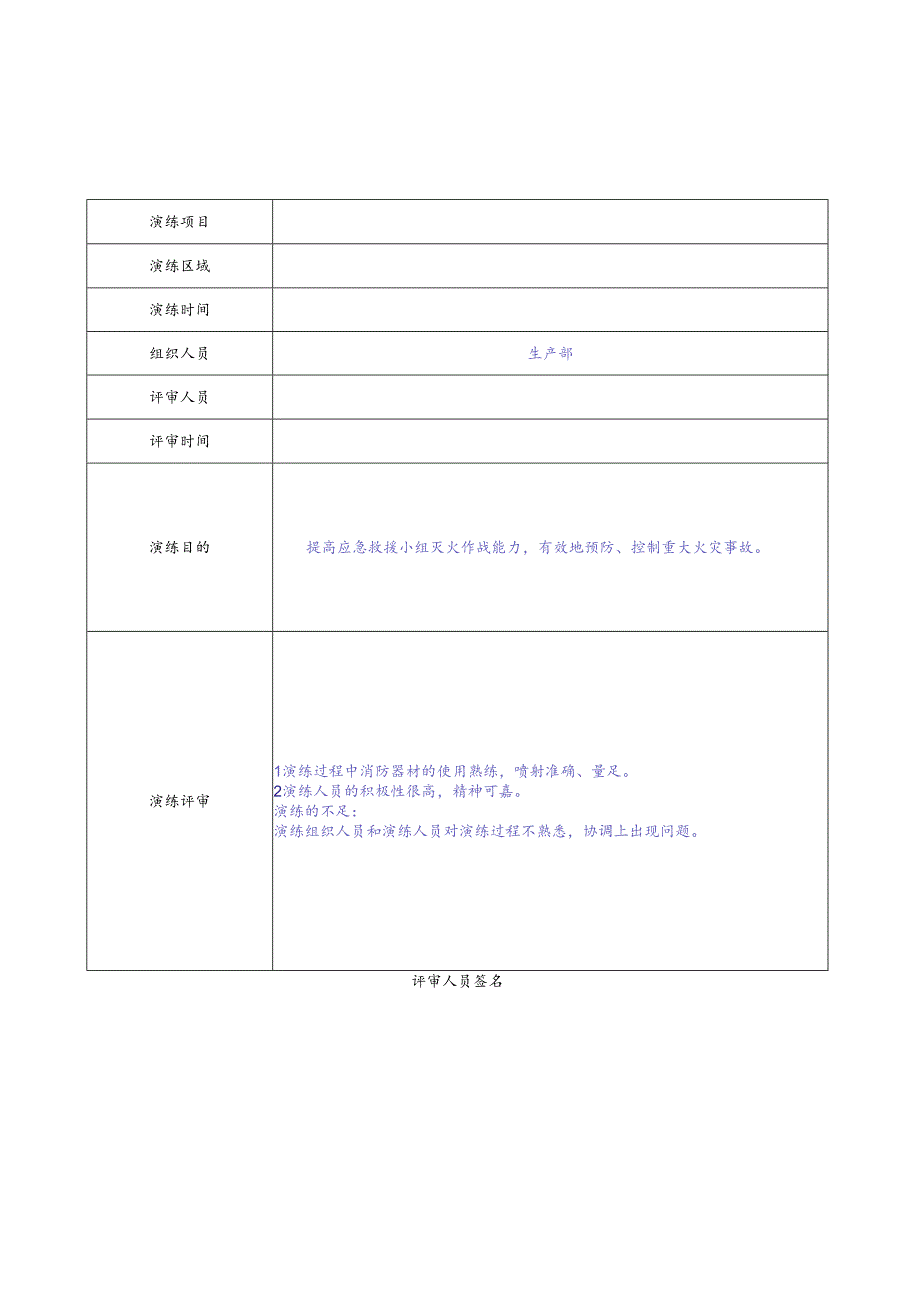 11.4.1-2应急救援预案演练评价报告.docx_第1页