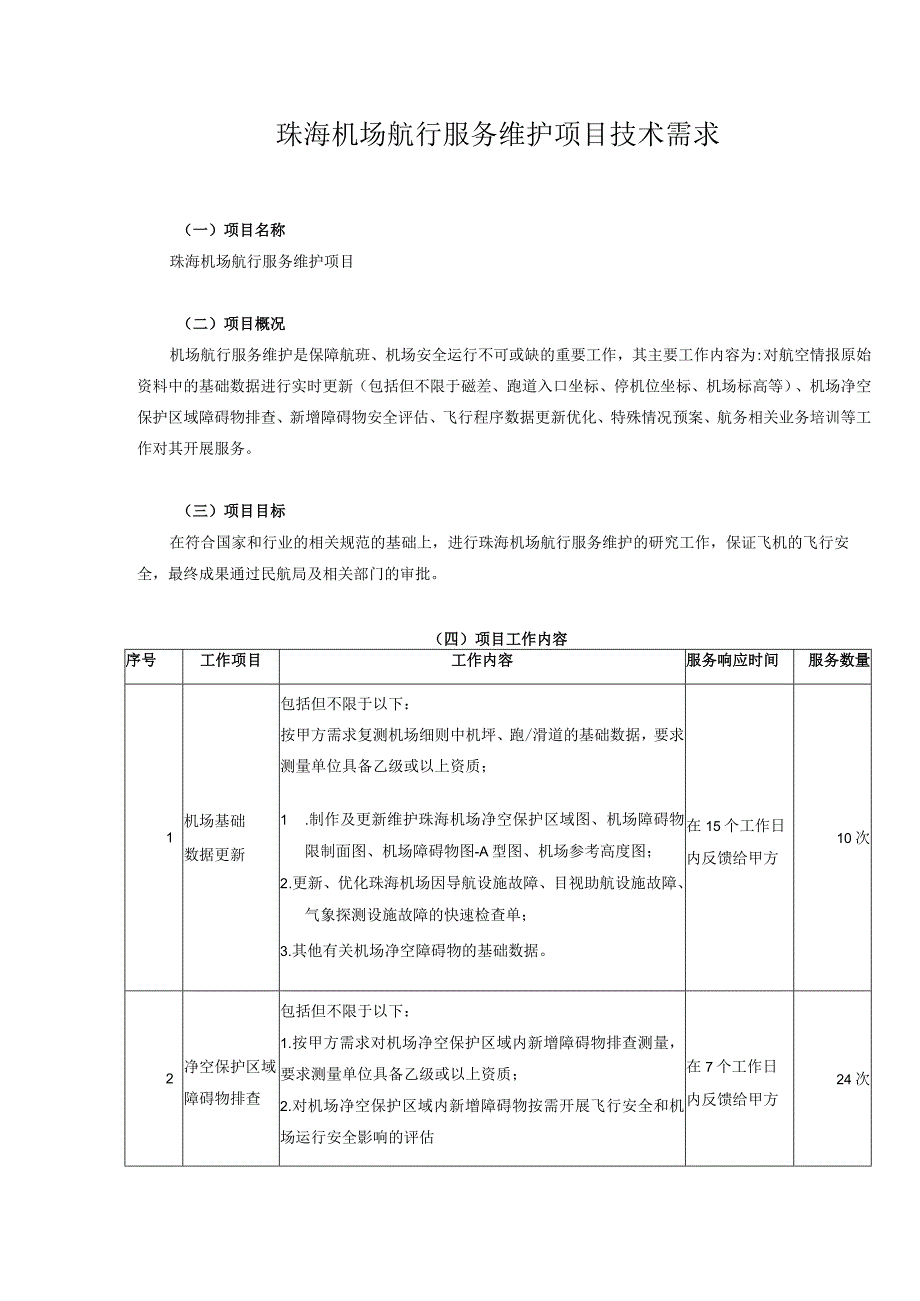 珠海机场航行服务维护项目技术需求.docx_第1页