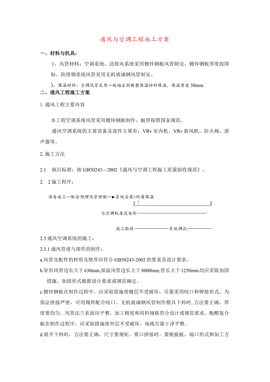 通风与空调工程施工方案.docx_第1页