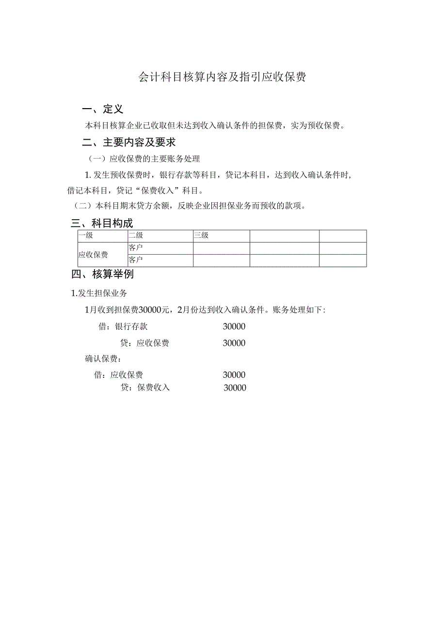 会计科目核算内容及指引应收保费.docx_第1页