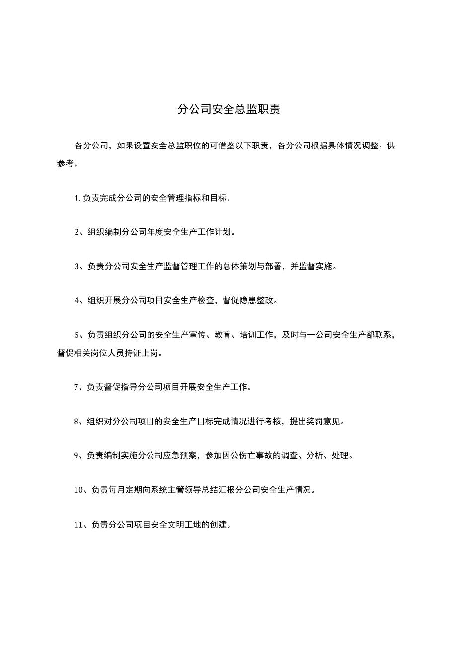 11-分公司安全总监职责.docx_第1页