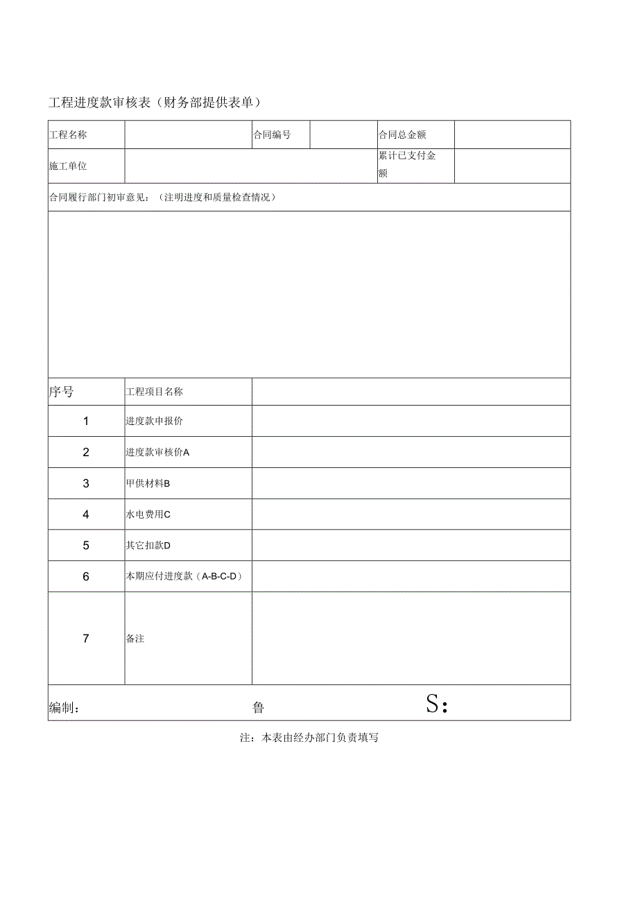 集团公司工程进度款审核表（财务部提供表单）.docx_第1页