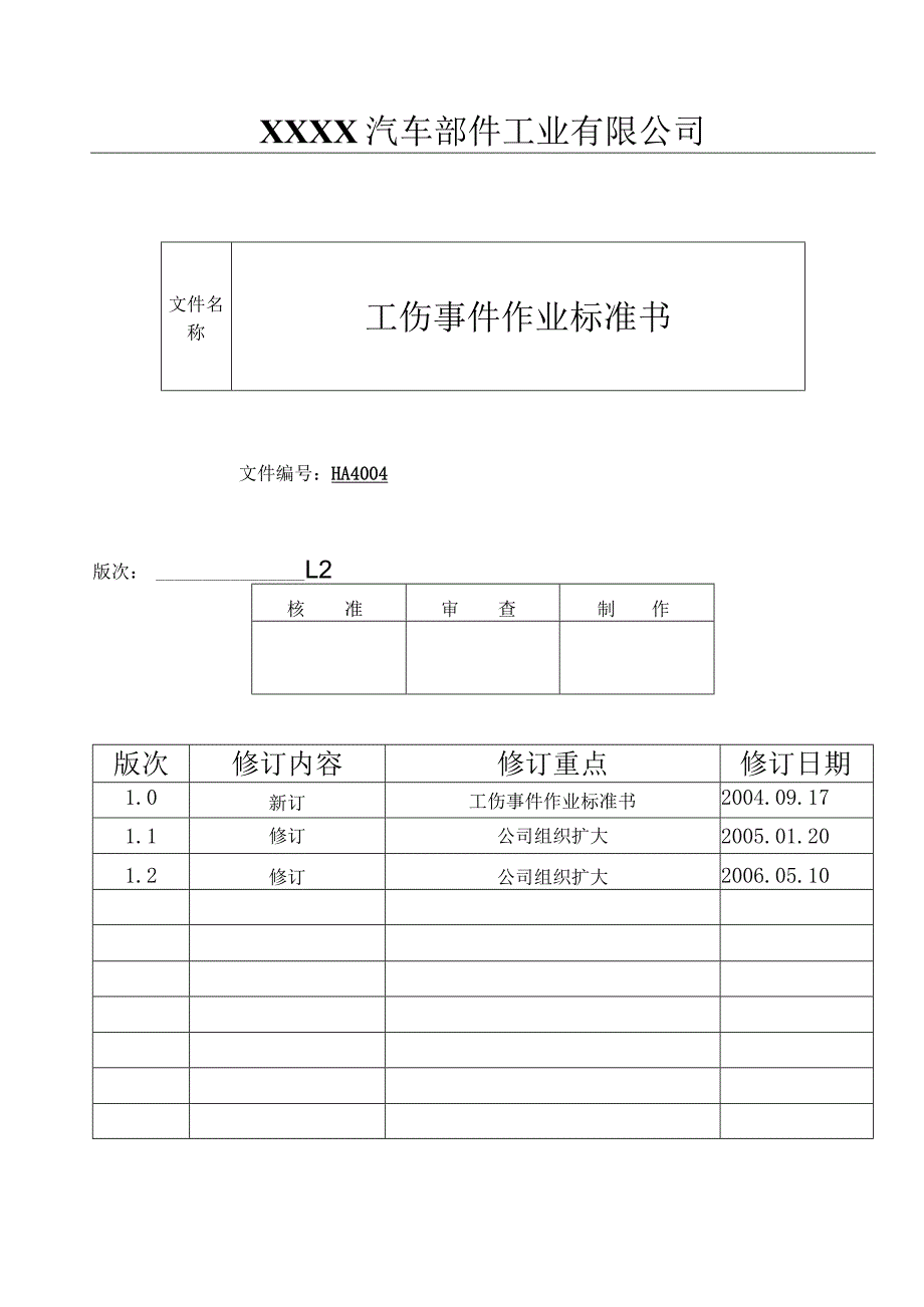 工伤事件作业标准书HA.docx_第1页