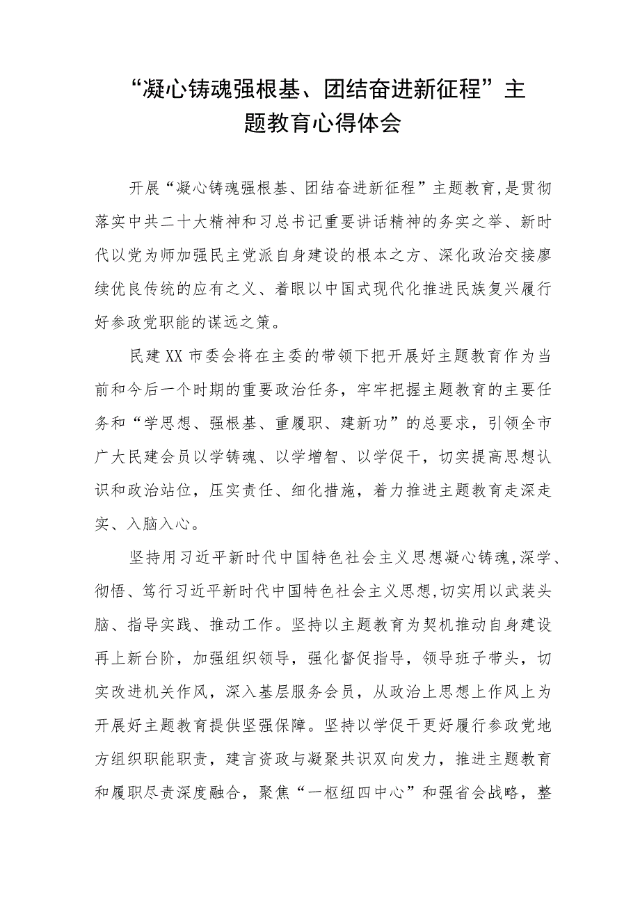 “凝心铸魂强根基、团结奋进新征程”主题教育学习体会五篇.docx_第3页