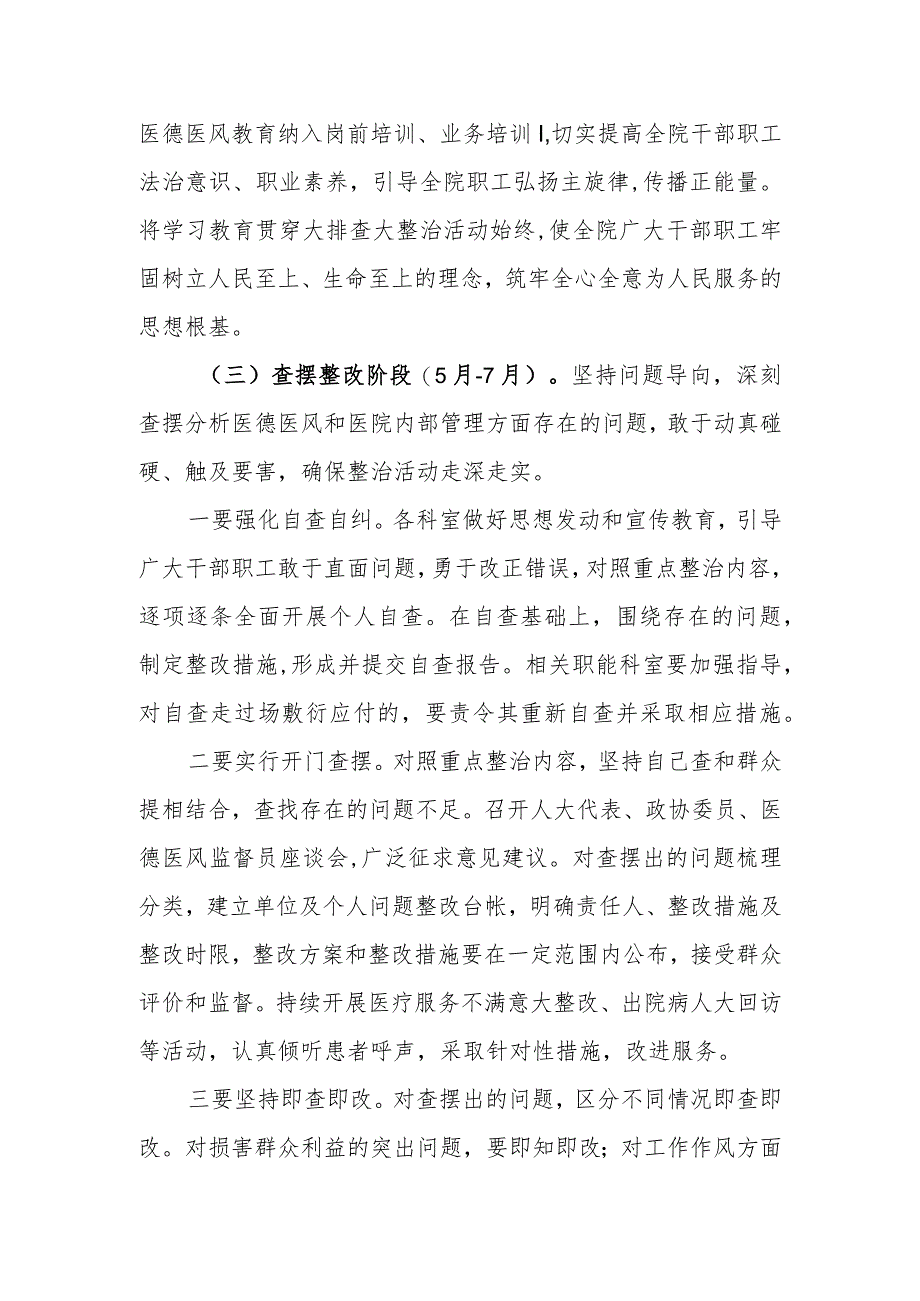 医院医德医风和医院内部管理问题大排查大整治工作方案.docx_第3页