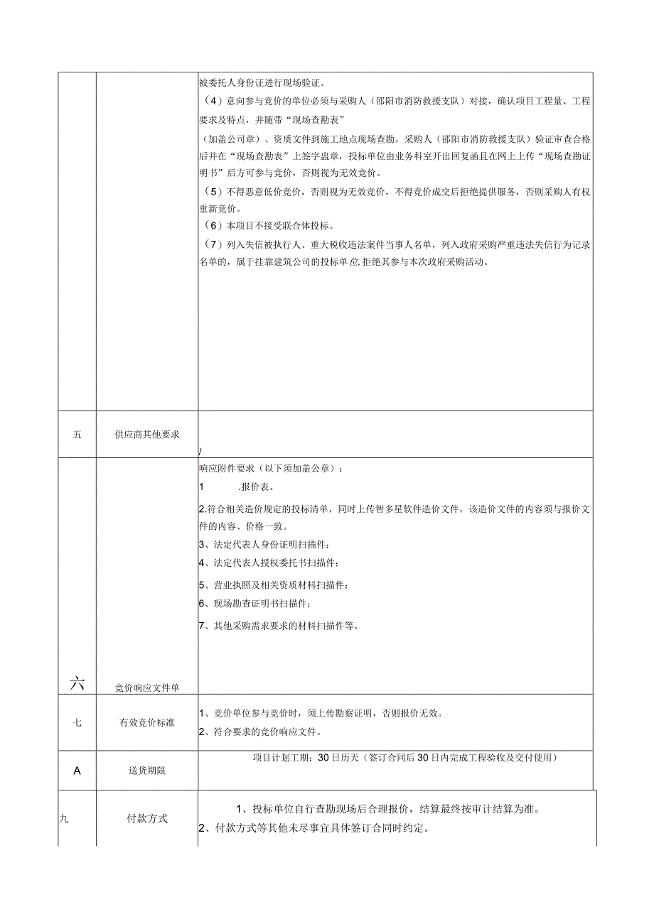 邵阳市消防救援支队火灾调查技术中心改造项目竞价要求.docx_第2页