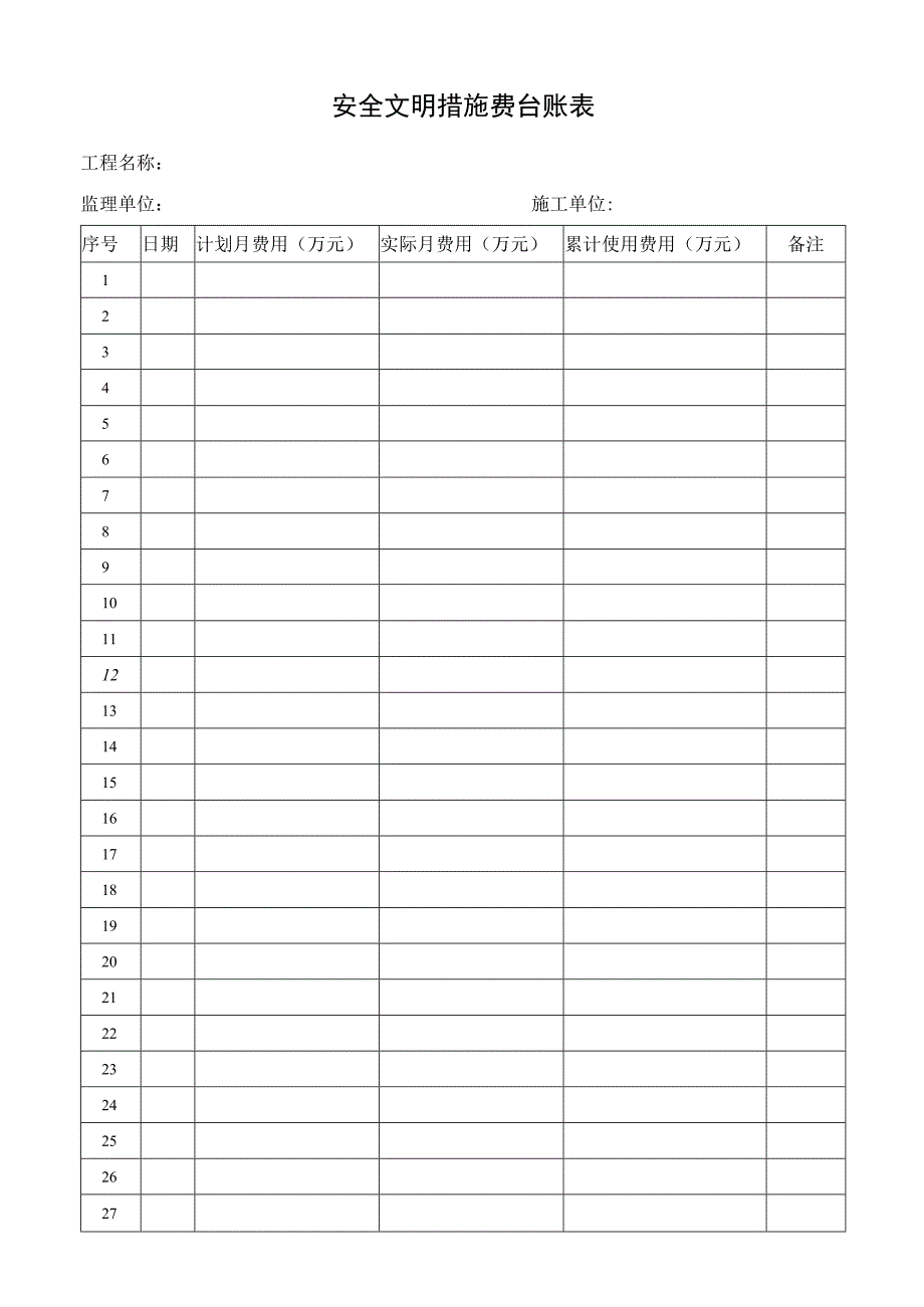 安全文明措施费台账表.docx_第1页