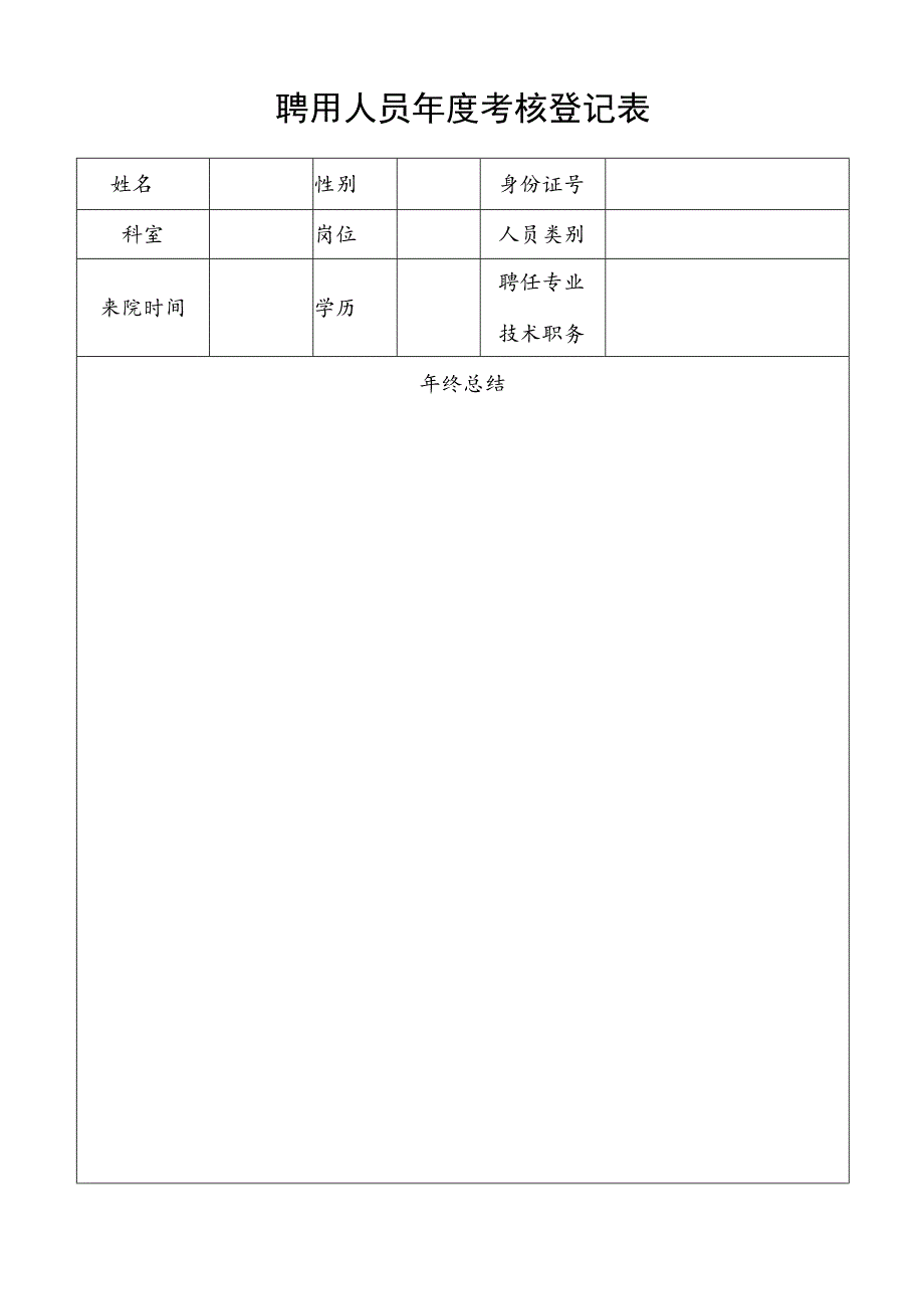 医院聘用人员年度考核登记表.docx_第1页