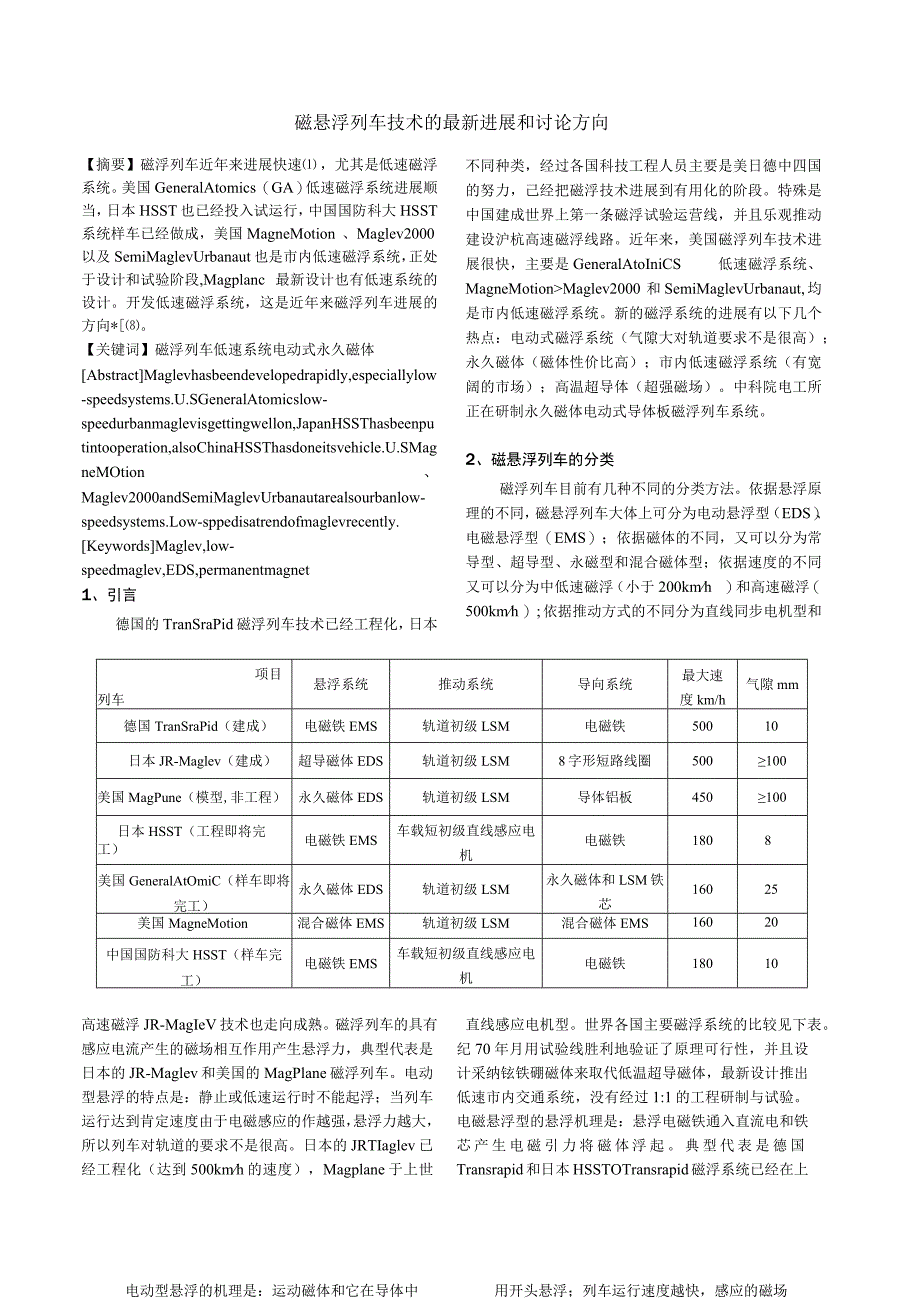 磁浮列车技术的最新发展和方向.docx_第1页