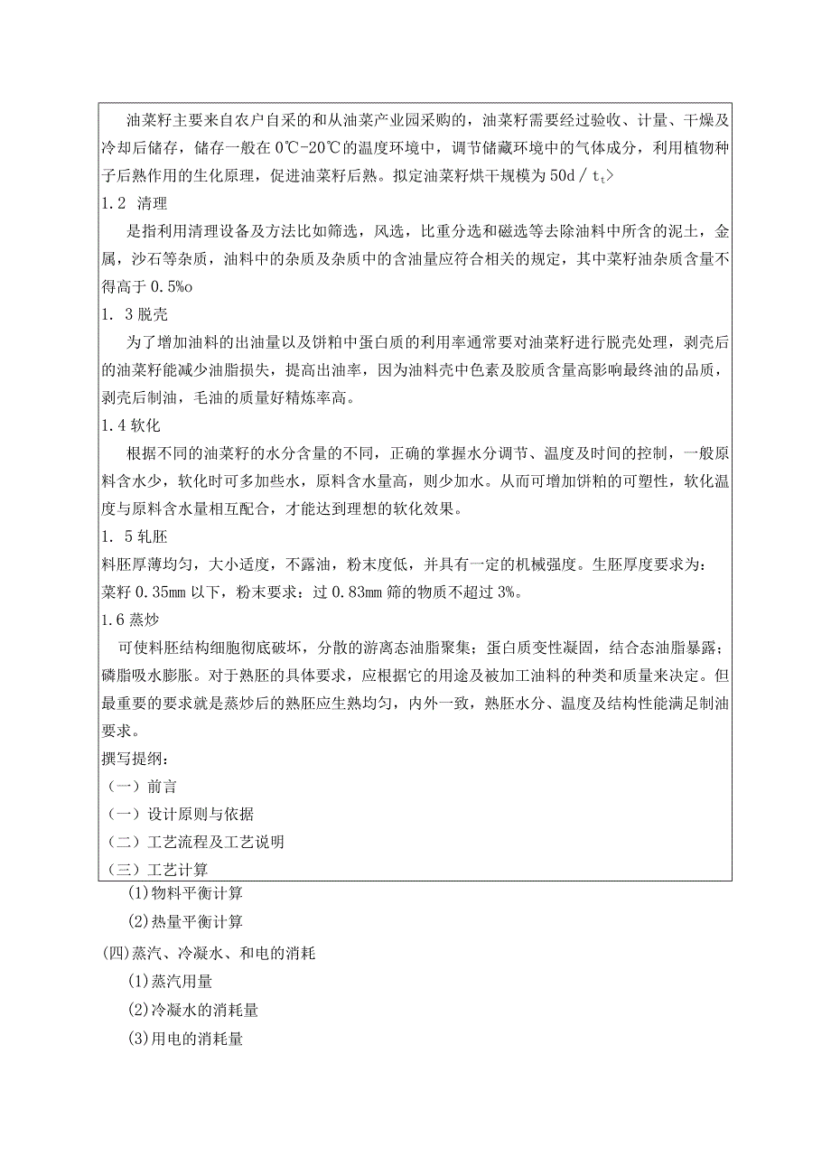 开题报告-50TD浓香菜籽油工艺和车间设备布置设计.docx_第3页