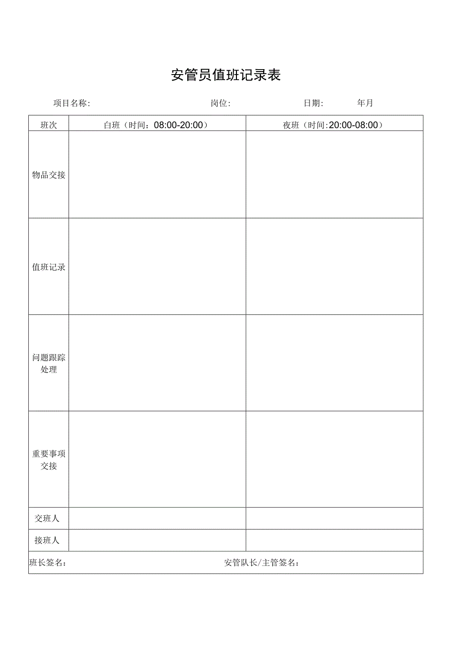 安管员值班记录表.docx_第1页