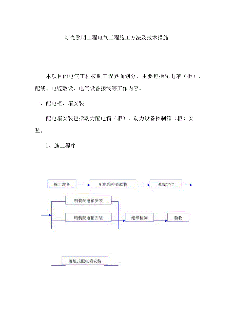 灯光照明工程电气工程施工方法及技术措施.docx_第1页