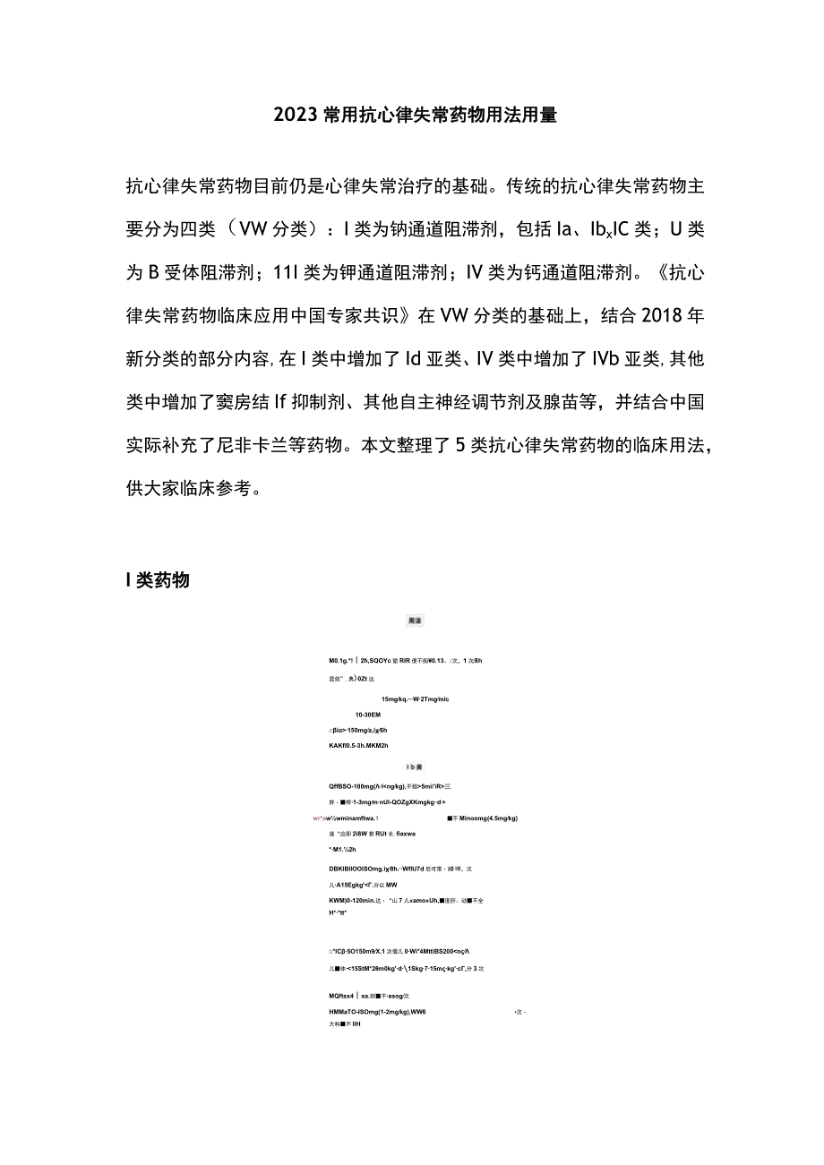 2023常用抗心律失常药物用法用量.docx_第1页