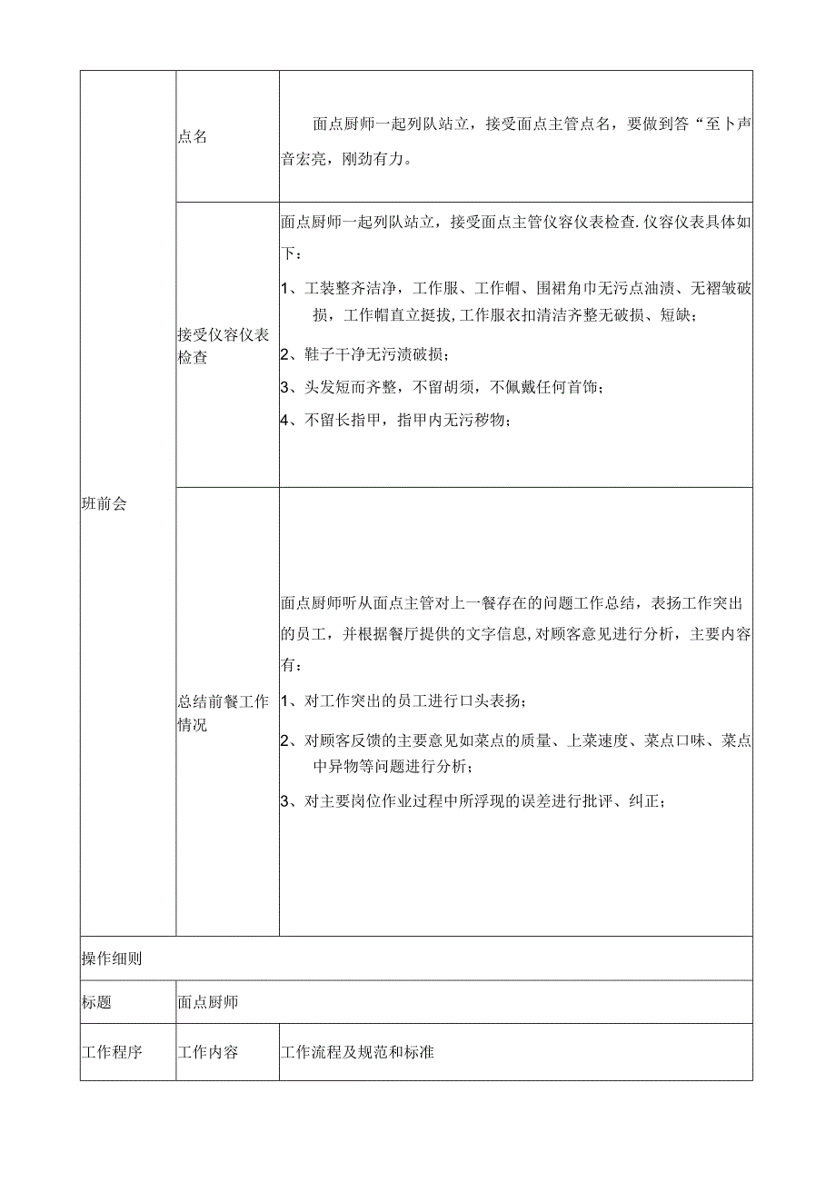 面点主管岗位职责工作流程及规范标准.docx_第3页