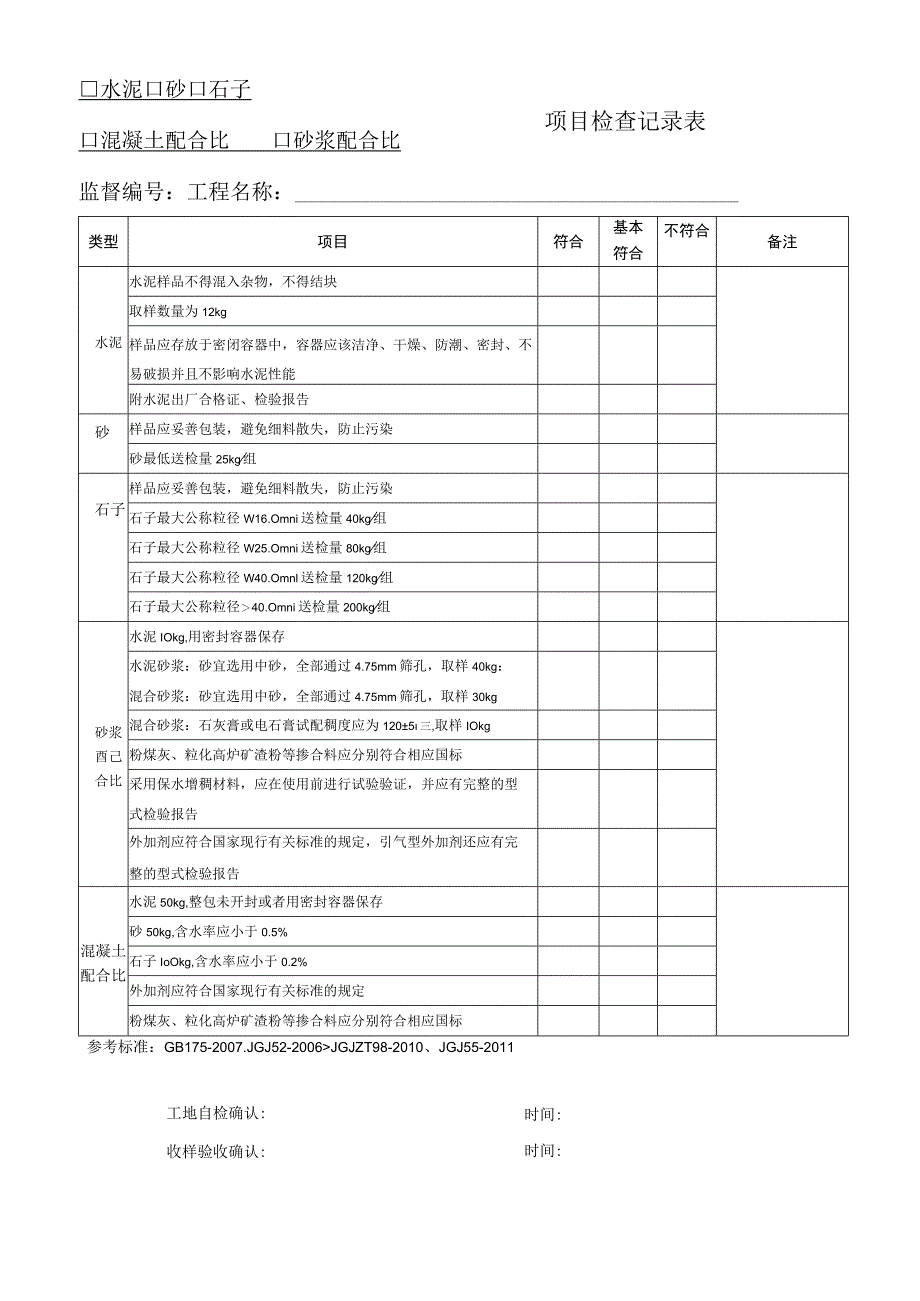 建设工程质量检测各项目检查记录表.docx_第2页