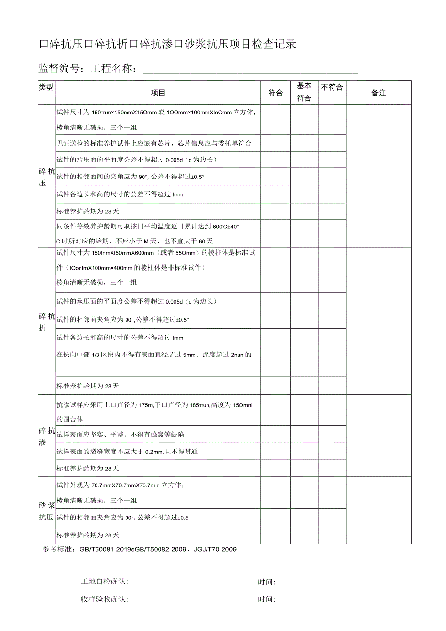 建设工程质量检测各项目检查记录表.docx_第3页