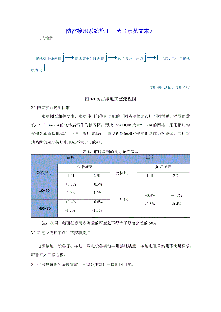 防雷接地系统施工工艺(示范文本).docx_第1页