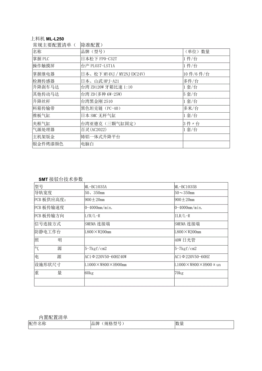 上料机、接驳台参数.docx_第1页