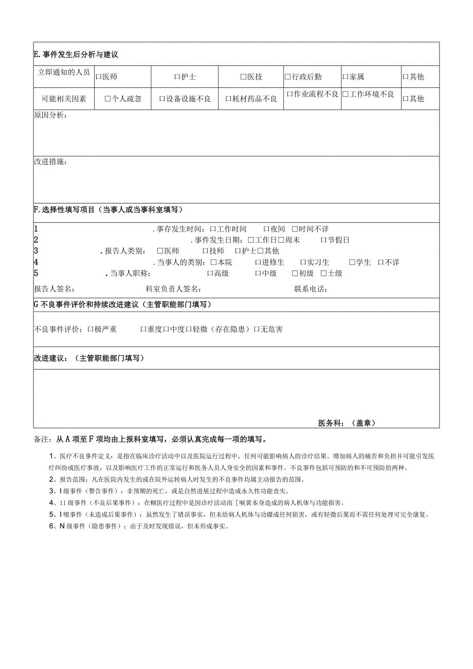 医疗安全（不良）事件报告表.docx_第2页