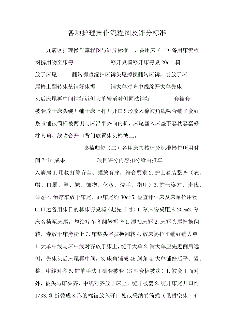 各项护理操作流程图及评分标准.docx_第1页