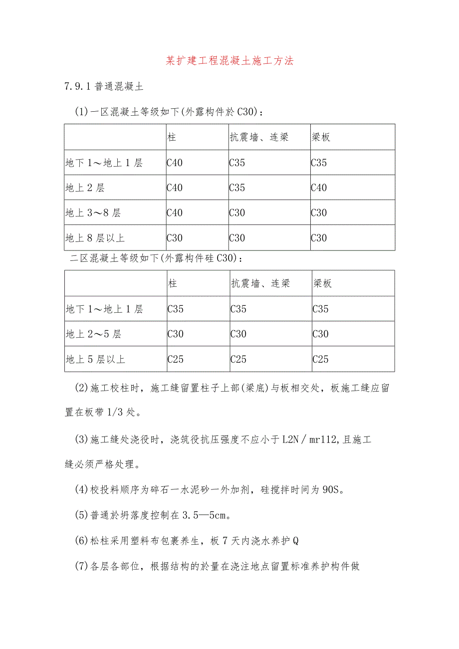 某扩建工程混凝土施工方法.docx_第1页