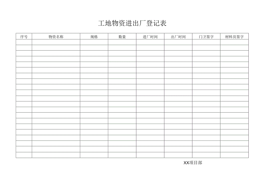 工地物资进出厂登记表.docx_第1页