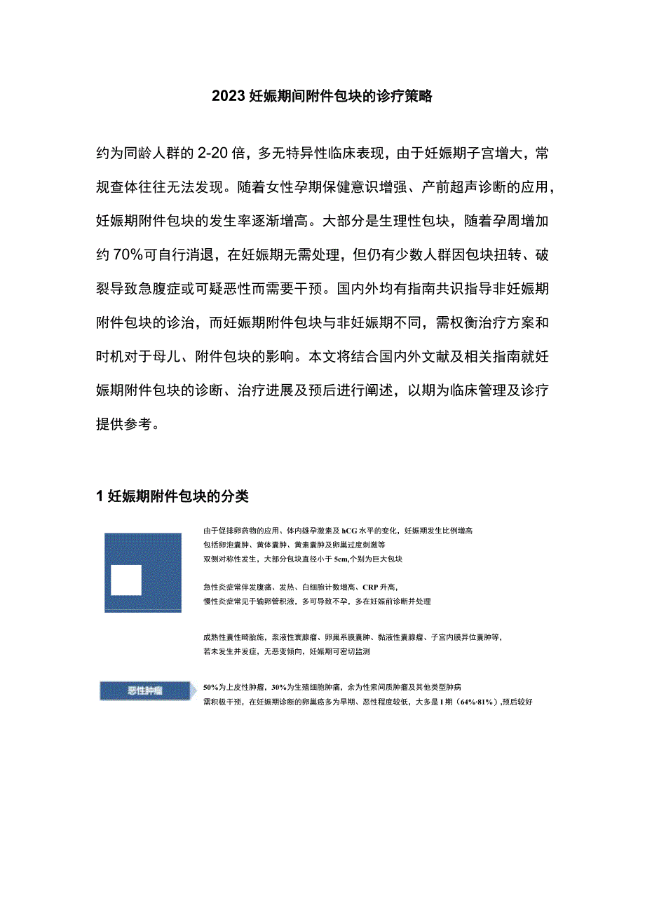 2023妊娠期间附件包块的诊疗策略.docx_第1页