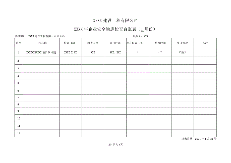 企业安全隐患检查台账月表14.docx_第2页