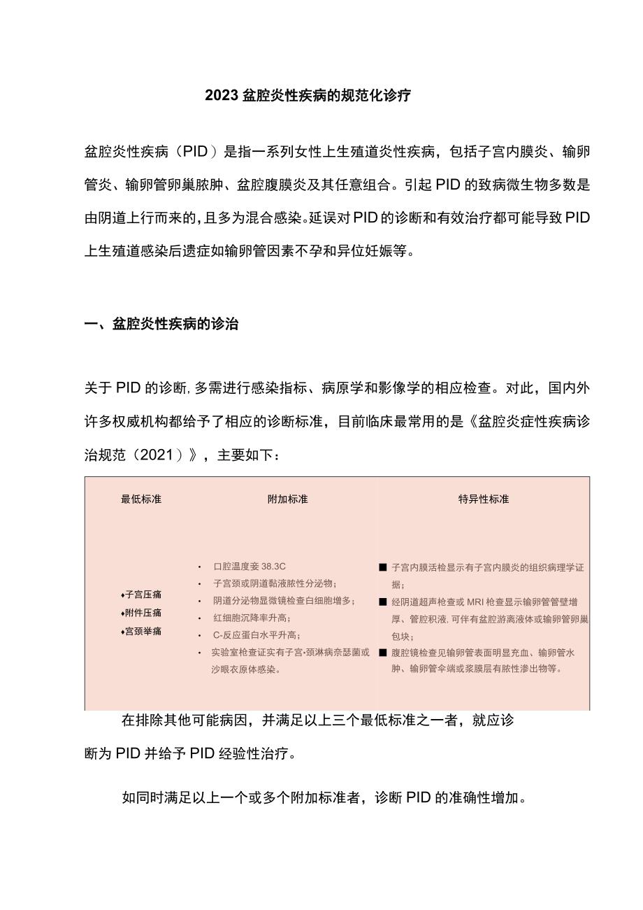 2023盆腔炎性疾病的规范化诊疗.docx_第1页