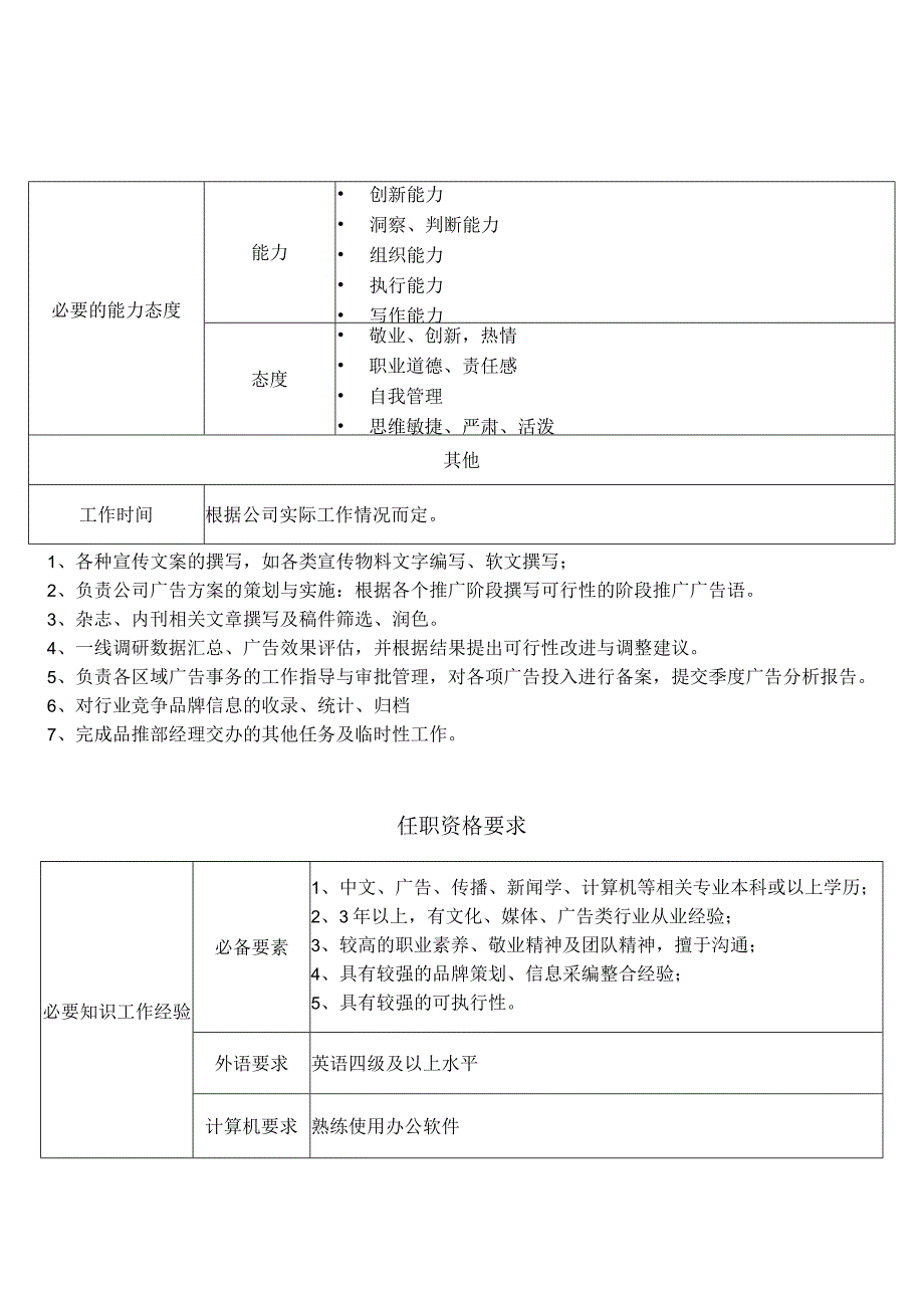 文案策划岗位说明书.docx_第2页