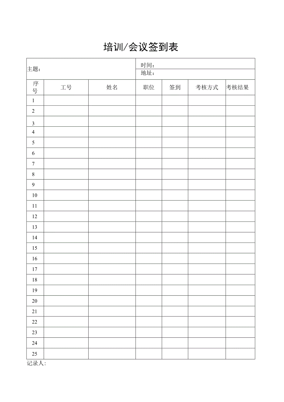 培训会议签到表.docx_第1页