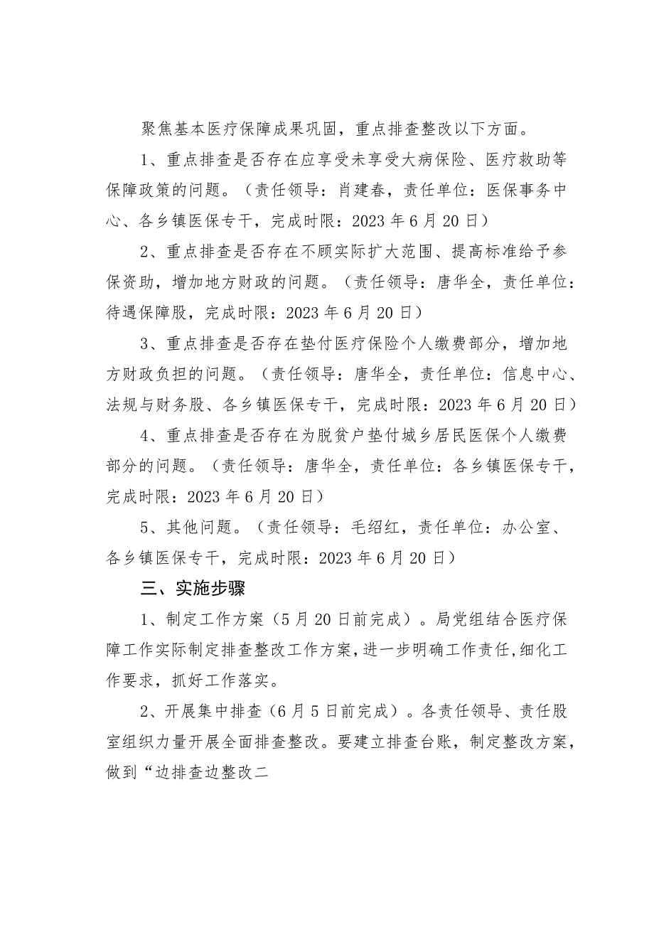 某某县医疗保障局举一反三落实湖南省乡村振兴政策专项审计整改和自查自纠工作实施方案.docx_第2页