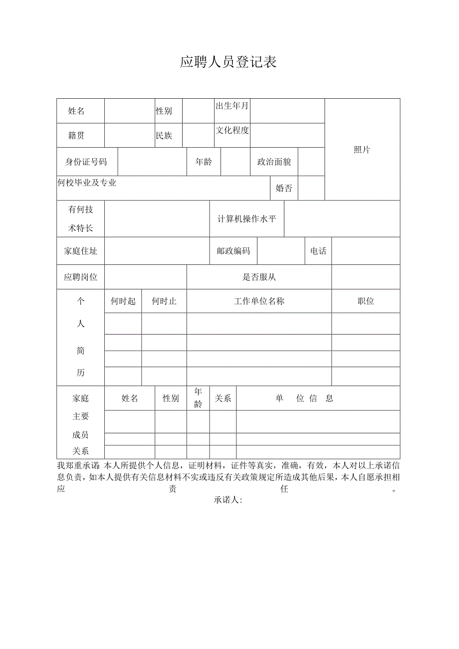 应聘人员报名登记表.docx_第1页