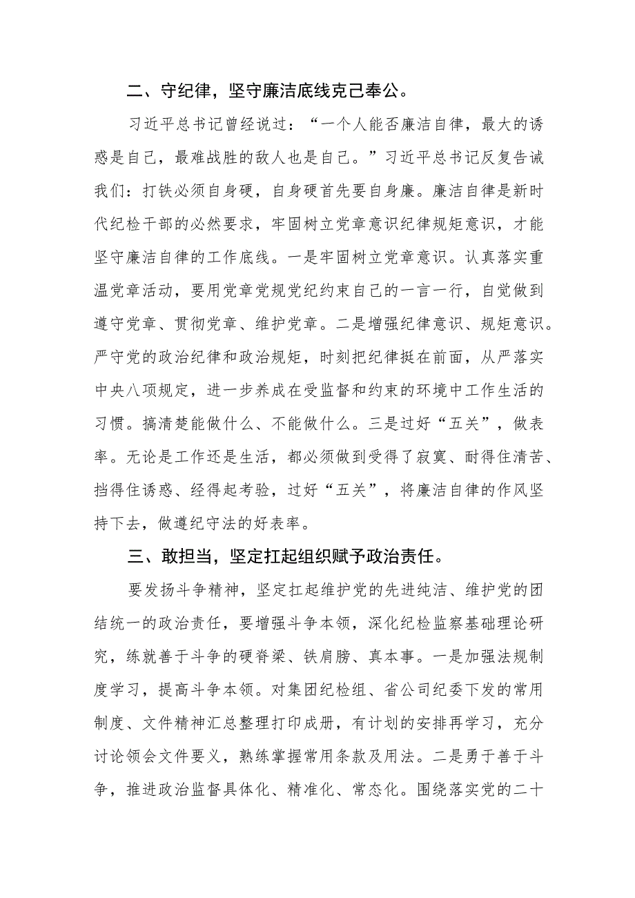 公司纪检干部纪检监察干部教育整顿读书报告三篇(精选范文).docx_第3页