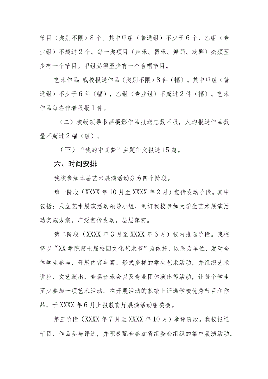 学院参加“全国第七届大学生艺术展演活动”实施方案.docx_第3页