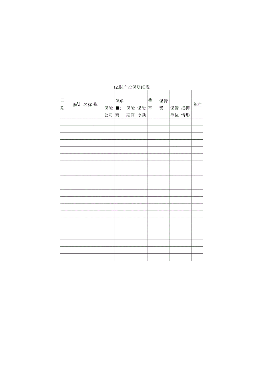 财产投保明细表样本.docx_第1页