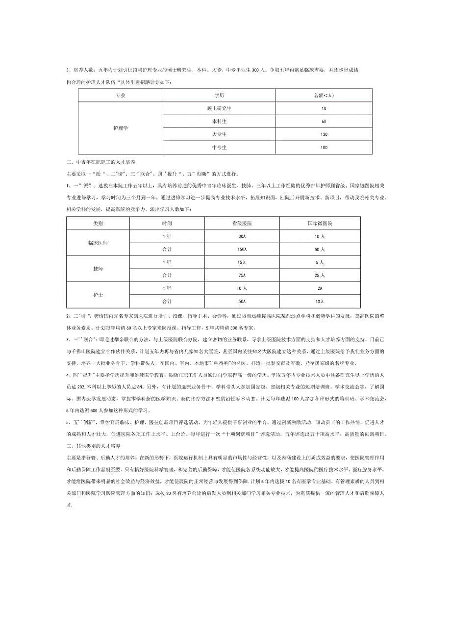 肥城市人民医院人才培养五年规划.docx_第2页