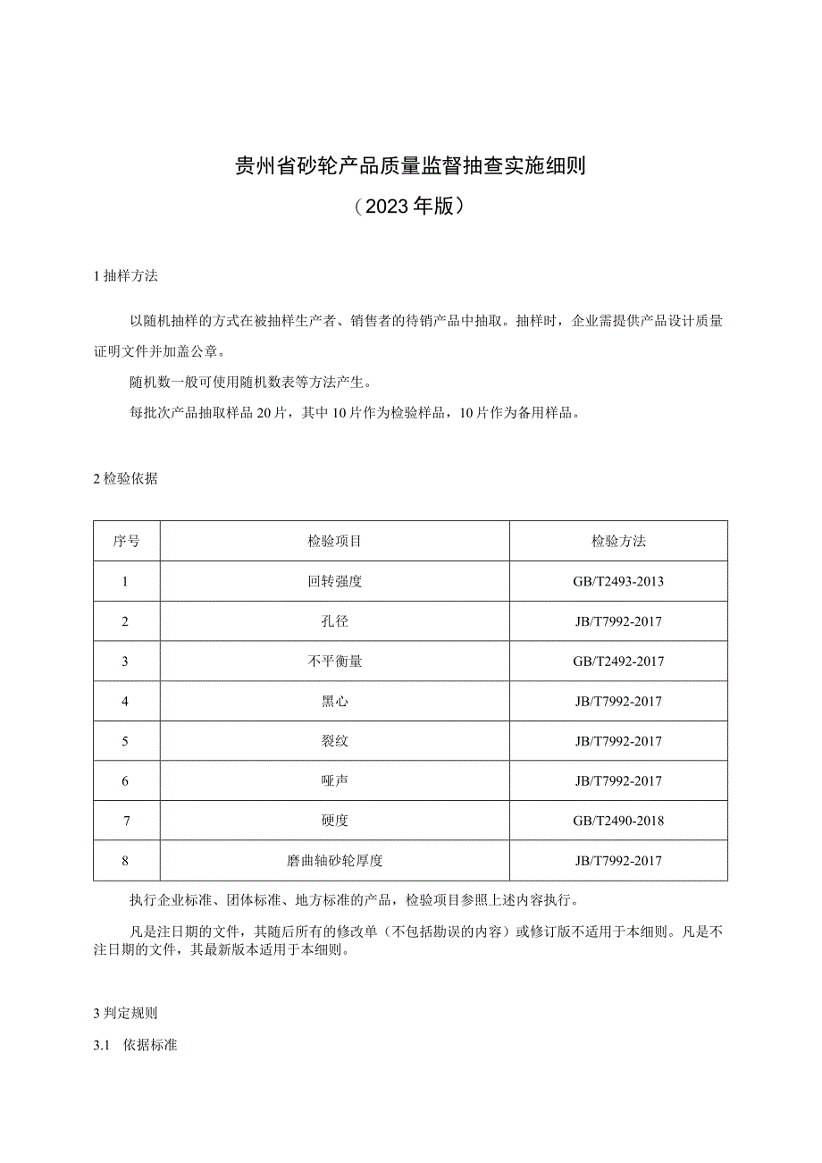 贵州省砂轮产品质量监督抽查实施细则（2023年版）.docx_第1页