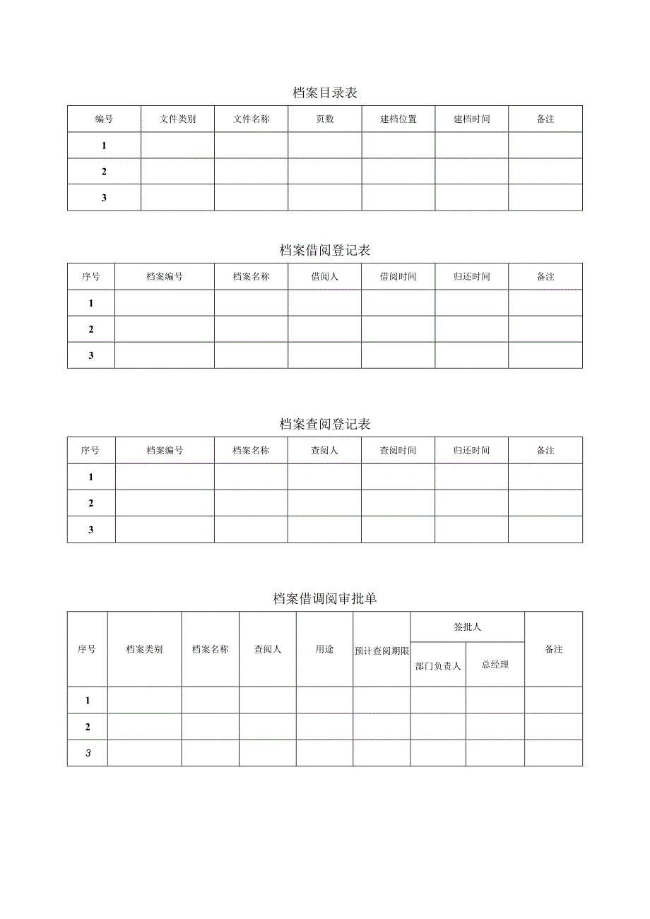 与档案相关的七种表格.docx_第1页