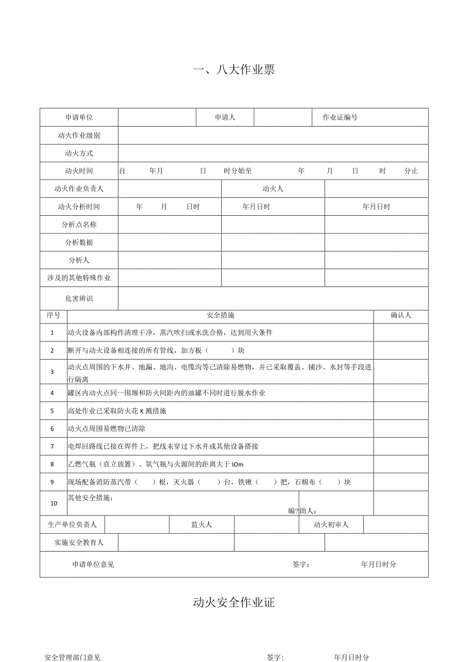 八大高危作业票及风险分析.docx_第1页