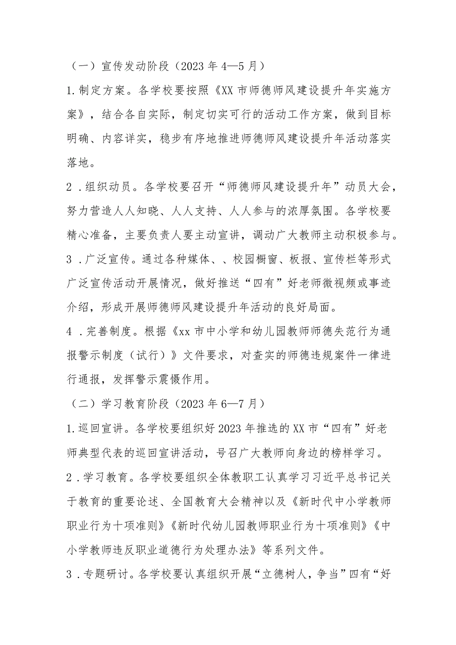 2023年X市师德师风建设提升年实施方案.docx_第3页