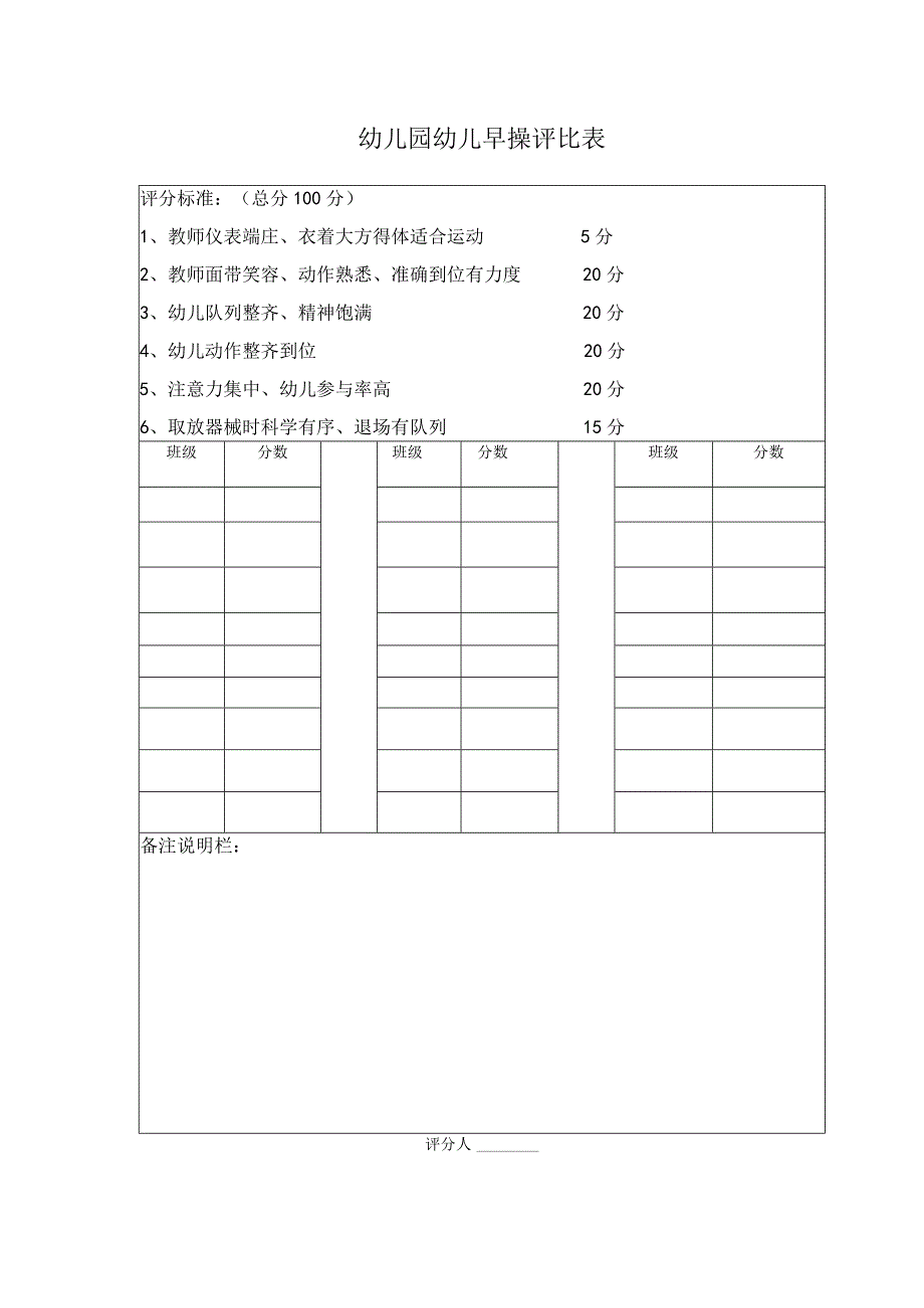 幼儿早操评比表.docx_第1页