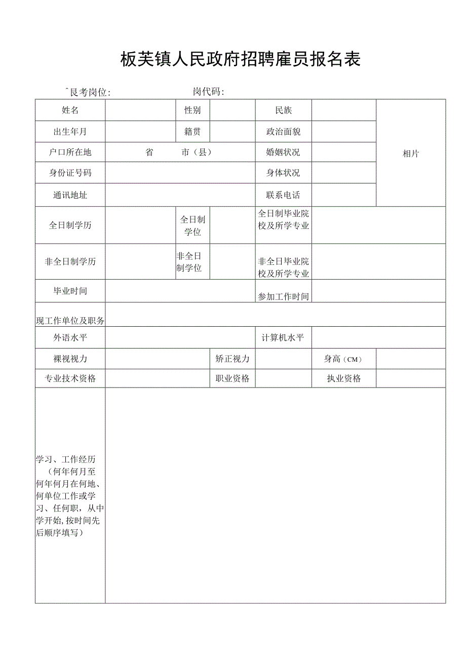 板芙镇公开招聘政府雇员实施方案.docx_第1页