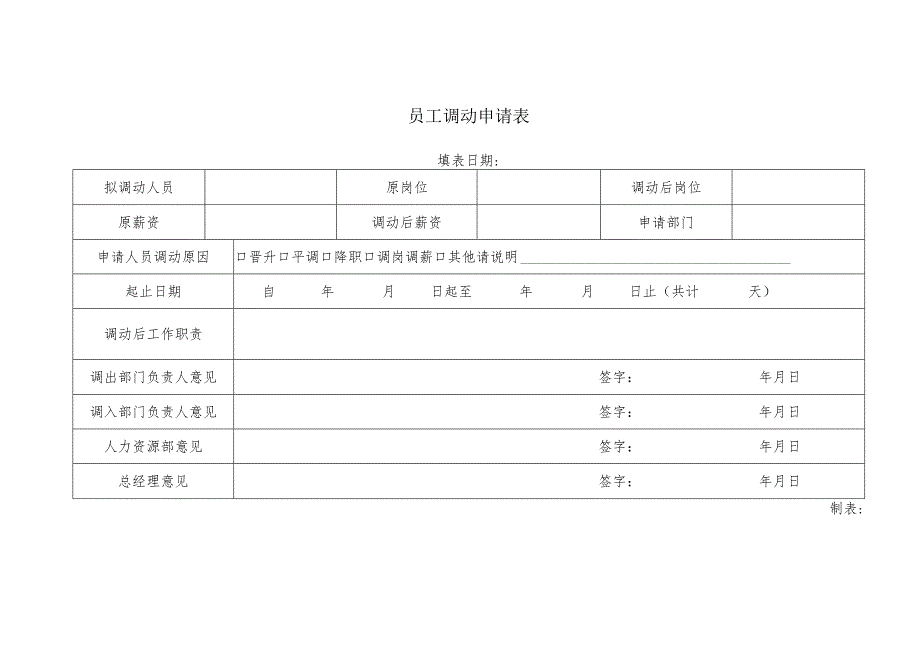 员工调动申请表.docx_第1页